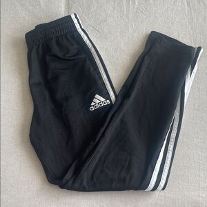 Adidas Kids Black Joggers with White Stripes